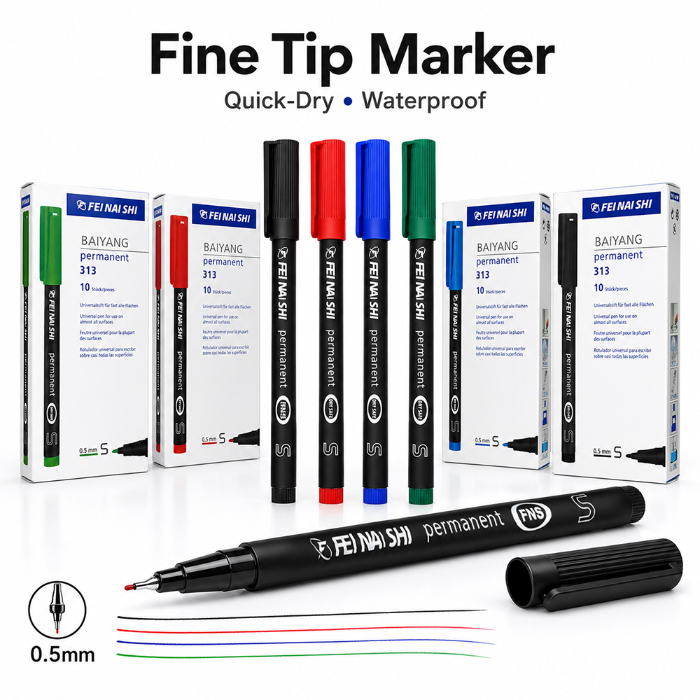 Correction Pen Fine - Paquete de 4/12 Rotuladores Permanentes de