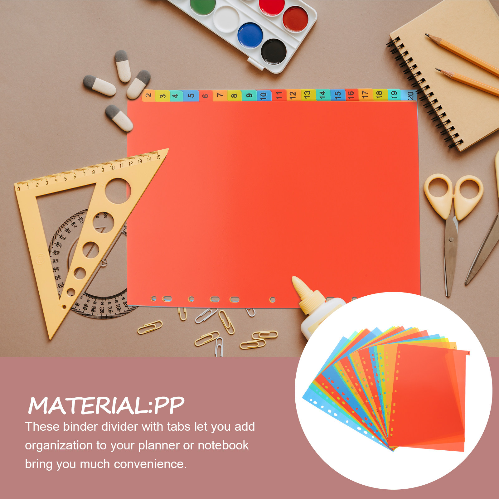 Tab Divider A4 - 20 Hojas de Separadores A4 con