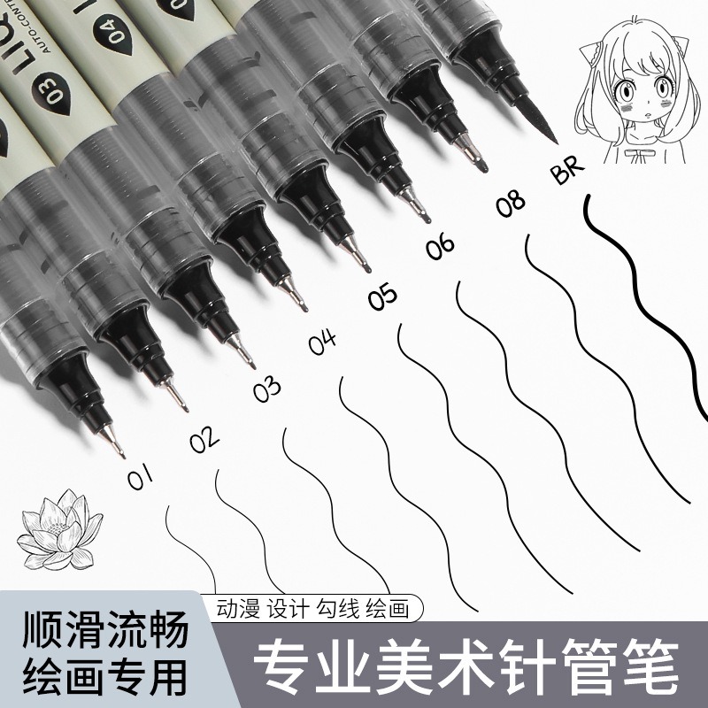 Juego de 12 Rotuladores Negros - Correction Pen Fine reseña y precio