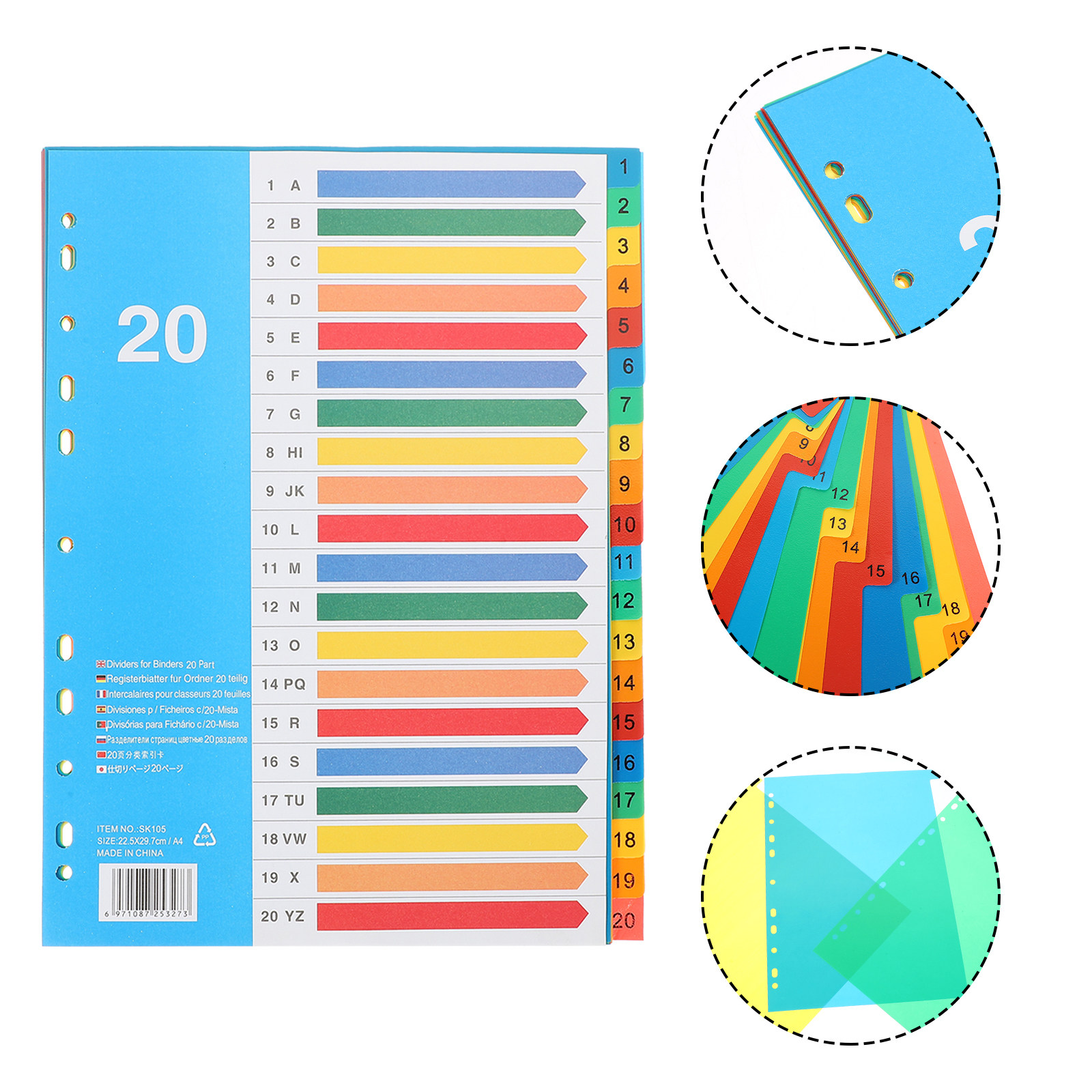 5 Divisores de Plástico Colori - Tab Divider A4 reseña y precio