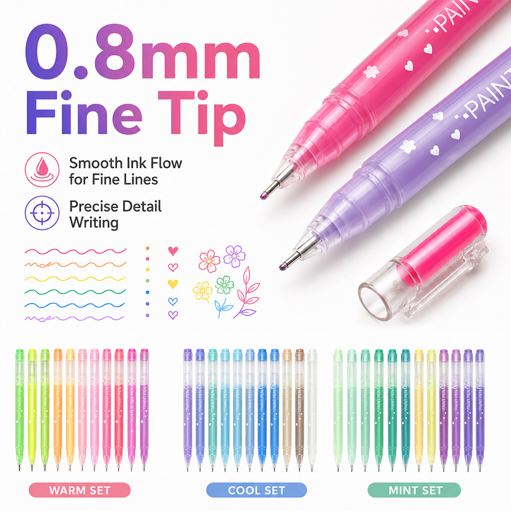 Juego de 12 Bolígrafos de Gel  - Correction Pen Fine reseña y precio